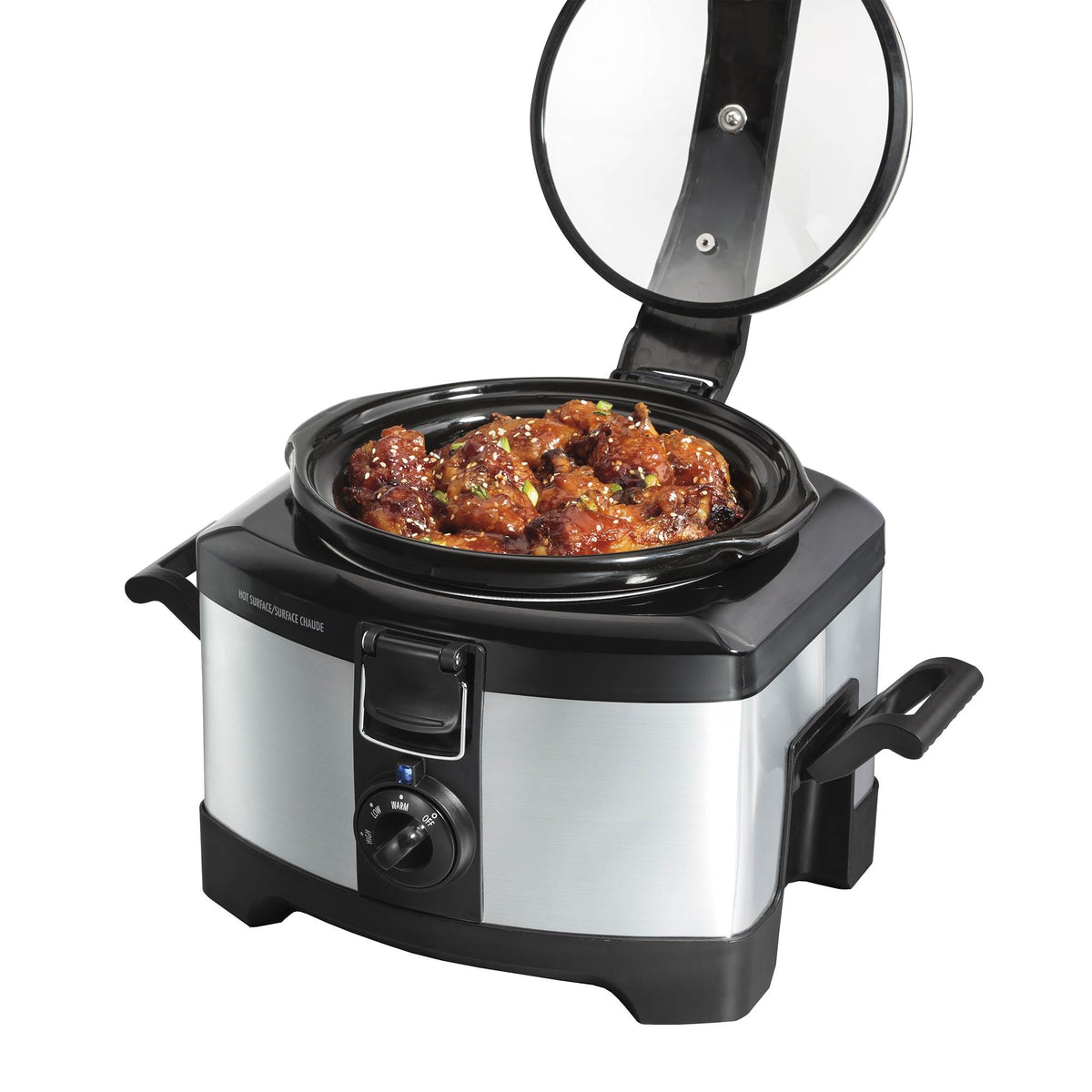 Hamilton Beach 4-Quart Connectables Portable Slow Cooker, Silver (Open Box)