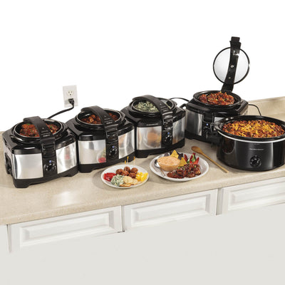Hamilton Beach 4-Quart Connectables Portable Slow Cooker, Silver (Open Box)