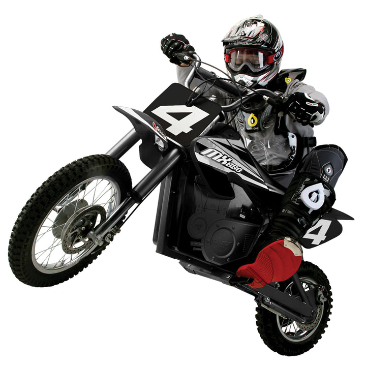 Razor MX650 Dirt Rocket Electric Motocross Dirt Bike, 17 MPH, Black (Open Box)