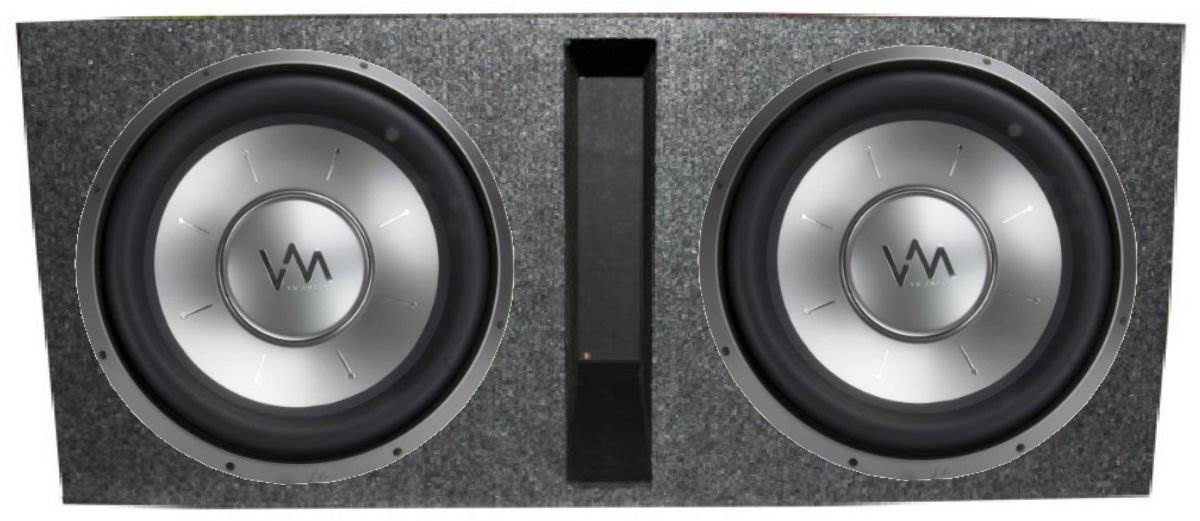 VM Audio 15" 2600W DVC Subs (2) + Dual 15" Inch Vented Subwoofer Box Enclosure
