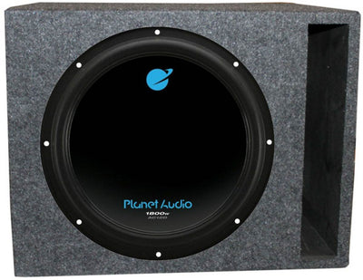 Planet Audio 12" 1800W DVC Subwoofer and Single 12" Vented Sub Box Enclosure