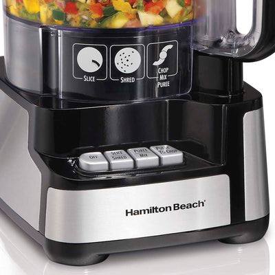 Hamilton Beach 12-Cup Stack and Snap Food Processor Powerful 450 Watt - Open Box