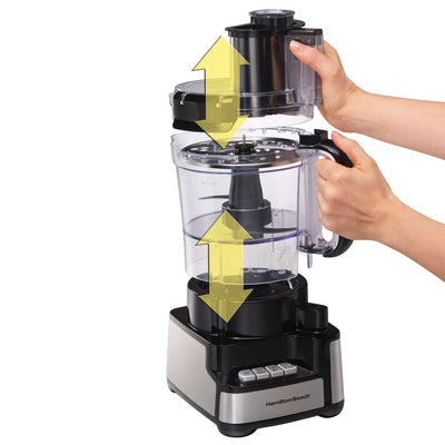 Hamilton Beach 12-Cup Stack and Snap Food Processor Powerful 450 Watt - Open Box