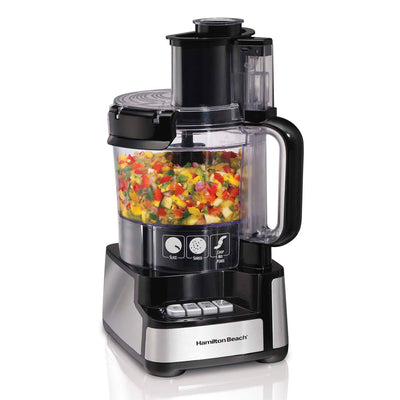 Hamilton Beach 12-Cup Stack and Snap Food Processor Powerful 450 Watt - Open Box