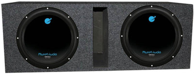 Planet Audio AC12D 12" 3600W 4 Ohm DVC Car Subwoofer Pair w/ Dual Sub Enclosure - VMInnovations