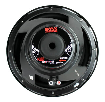 Boss Chaos 12" 1400 Watt Power Subwoofer 4 Ohm and 12" Sealed Sub Box Enclosure - VMInnovations