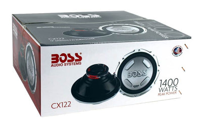 Boss Chaos 12" 1400 Watt Power Subwoofer 4 Ohm and 12" Sealed Sub Box Enclosure - VMInnovations
