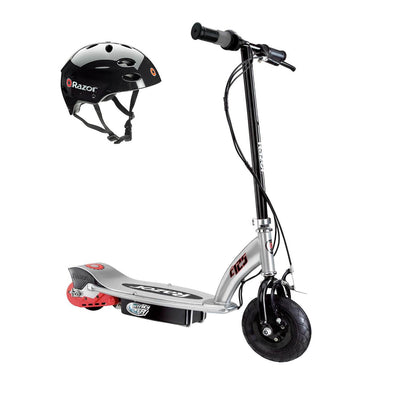 Razor E125 Kids Motorized 24V Electric Ride-On Scooter w/ Youth Helmet, Black