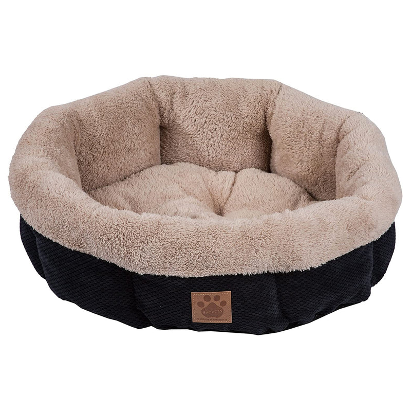Petmate 7075995 SnooZZy Mod Chic Small Soft Round Shearling Dog Bed, Black