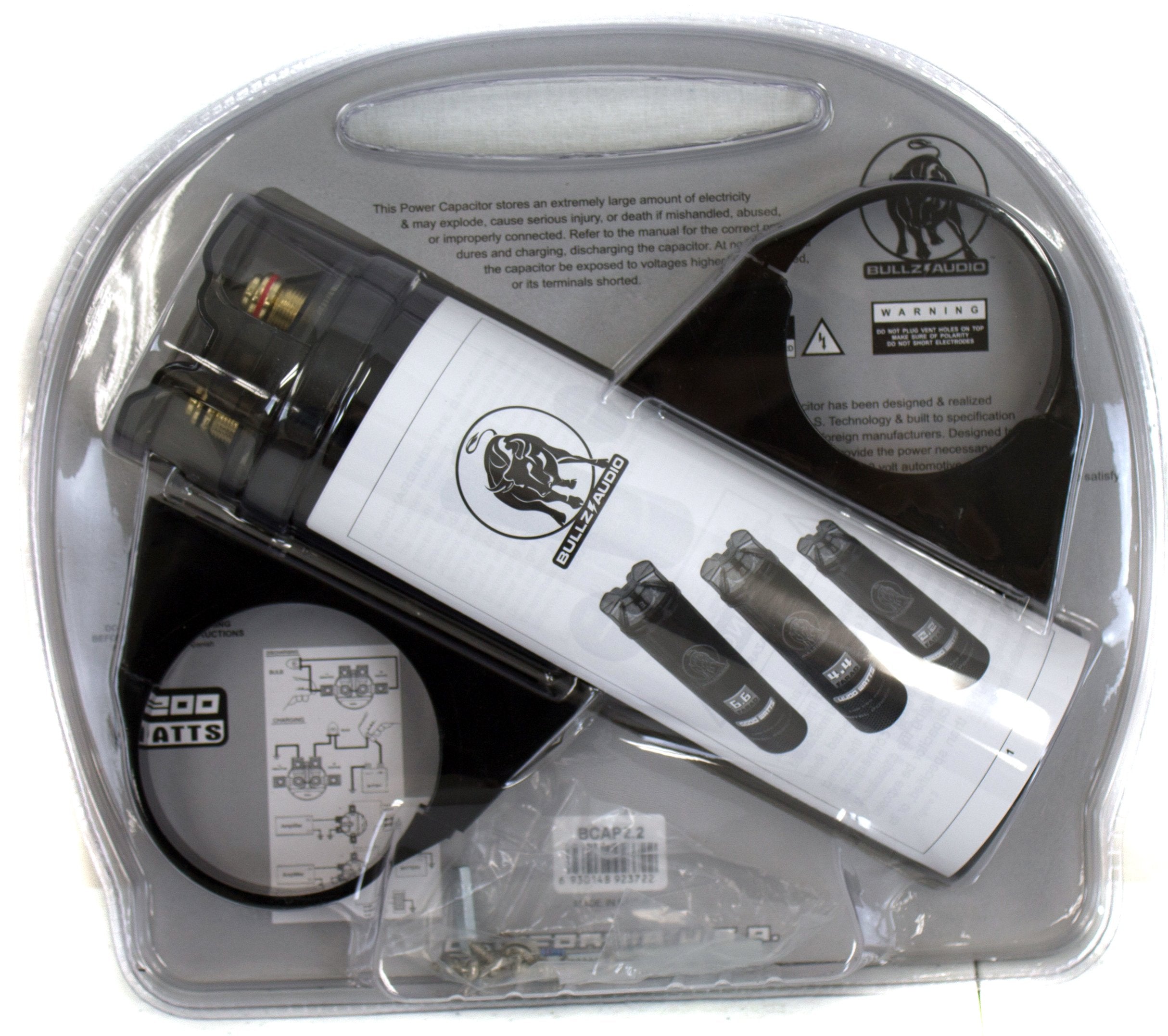 BULLZ AUDIO 2200 Watt 12v 2.2 Digital Car Power Farad Capacitor (Refurbished)