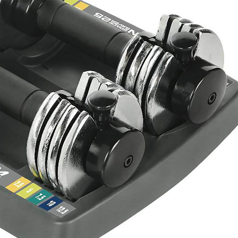 ProForm SpaceSaver Adjustable 12.5 Pound Dumbbell Weights Pair w/ Storage Tray