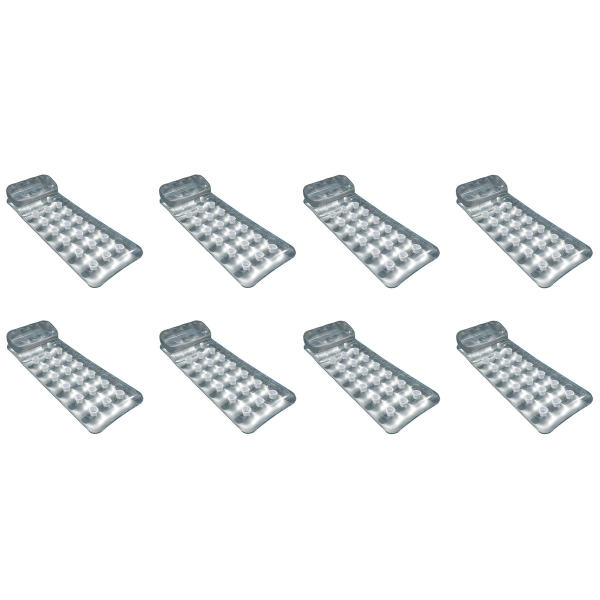 Intex 18-Pocket French Mattress Suntanner Pool Lounger Float w/ Headrest 8 Pack