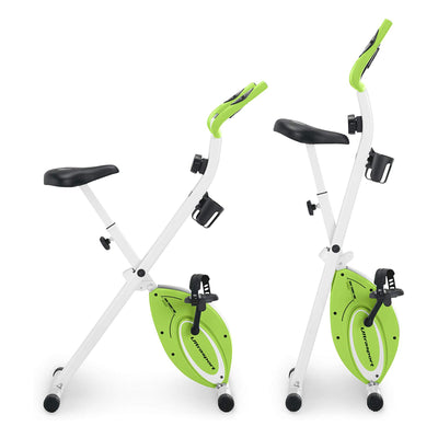 Marcy Foldable Home Gym Upright Exercise Bike with Adjustable Resistance, Green
