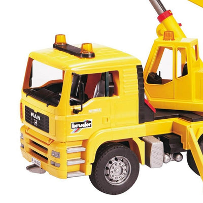 Bruder Toys MAN Yellow Crane Truck with 360-Degree Swiveling Crane (Open Box)