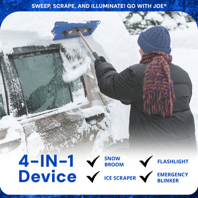 Snow Joe LED Illum n Broom LED Lighted 4 in 1 Snow Broom & Ice Scraper (Used)