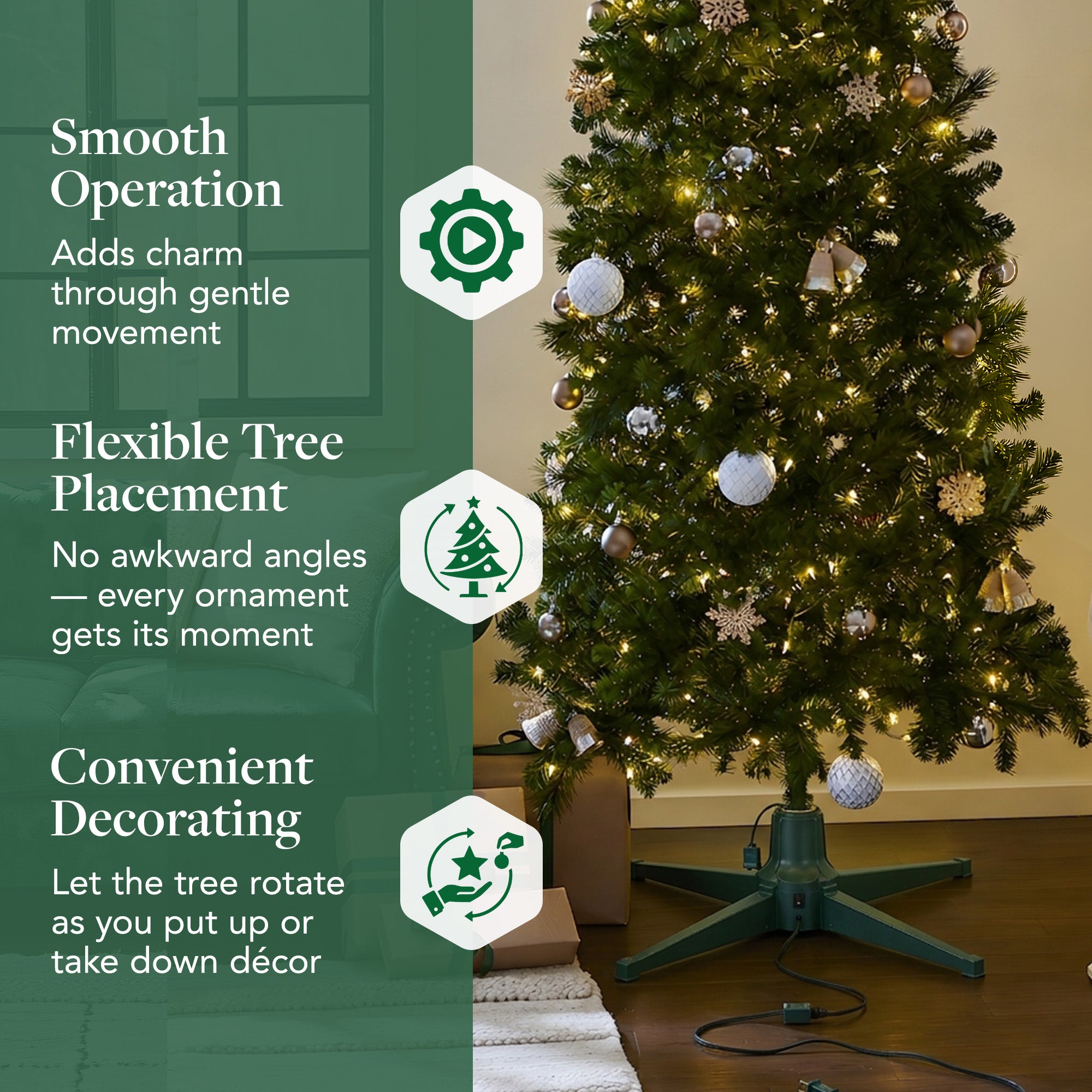 Home Heritage Metal Rotating Powered Christmas Tree Stand W/ Adaptor (For Parts)