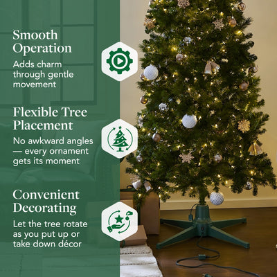 Home Heritage Metal Rotating Powered Christmas Tree Stand W/ Adaptor (For Parts)