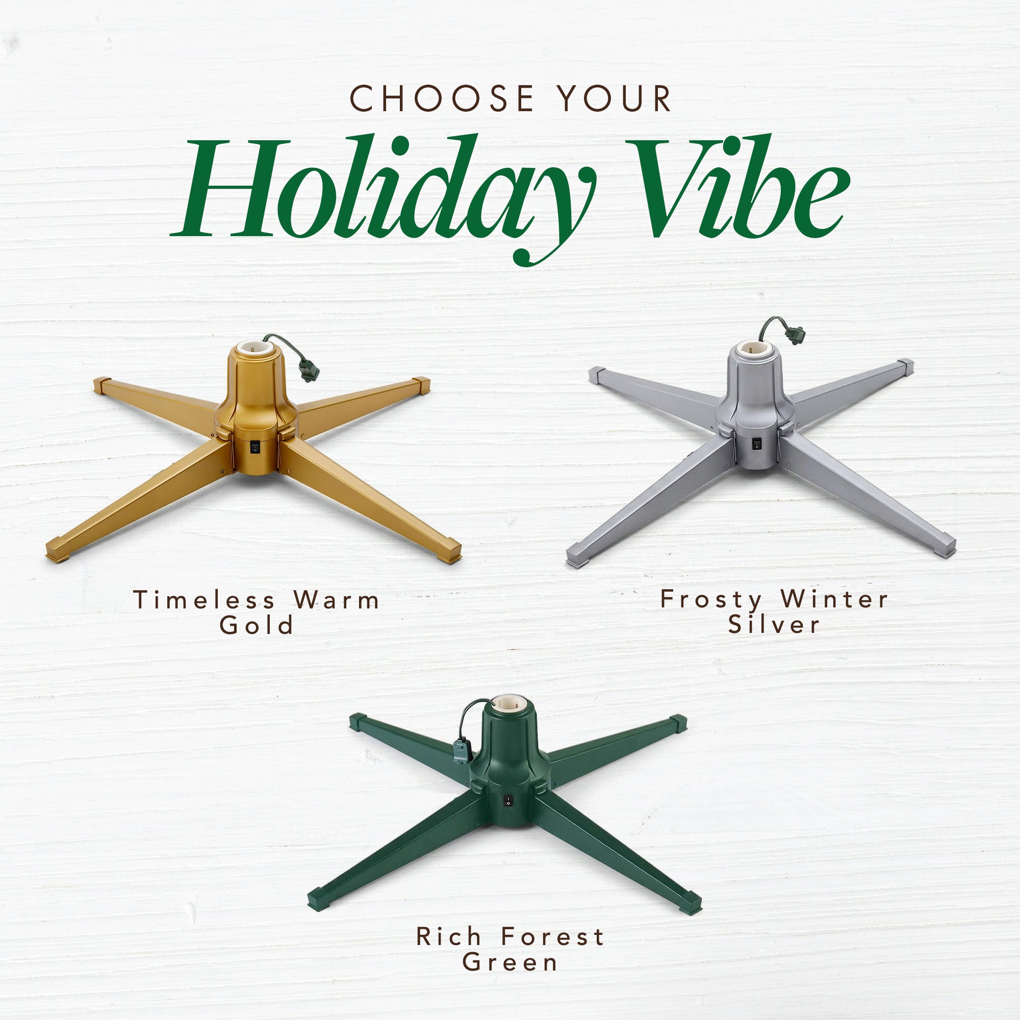 Home Heritage Metal Rotating Powered Christmas Tree Stand W/ Adaptor (For Parts)