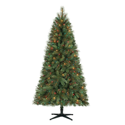 Home Heritage 6.5ft Artificial Crestwood Pine Christmas Tree w/Lights | Open Box