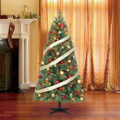 Home Heritage 6.5ft Artificial Crestwood Pine Christmas Tree w/Lights | Open Box