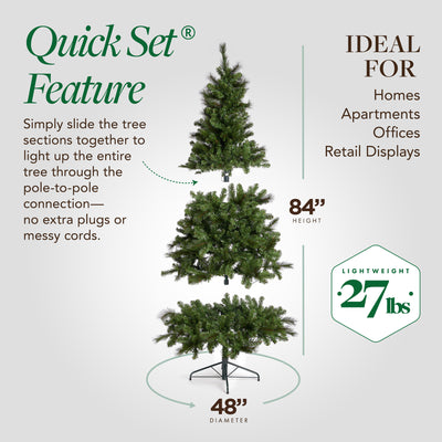 Home Heritage 7 Ft. Artificial Cascade Pine Christmas Tree with Changing Lights (Refurbished)