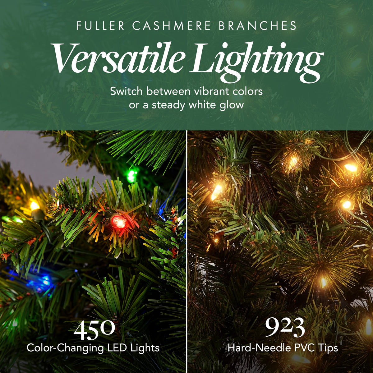 Home Heritage 7 Ft. Artificial Cascade Pine Christmas Tree with Changing Lights (Refurbished)