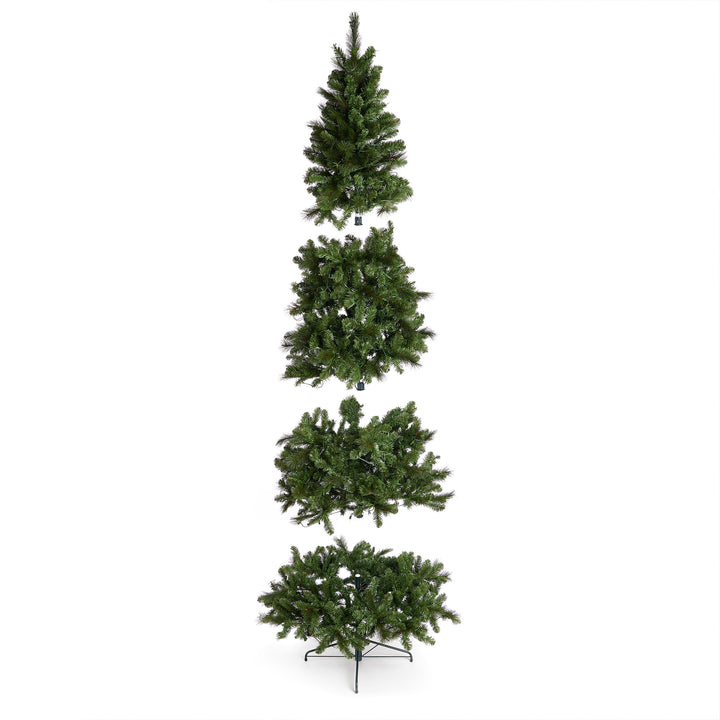 Home Heritage Cascade Quick Set 9 Foot 500 LED Pre-Lit Artificial Christmas Tree - VMInnovations