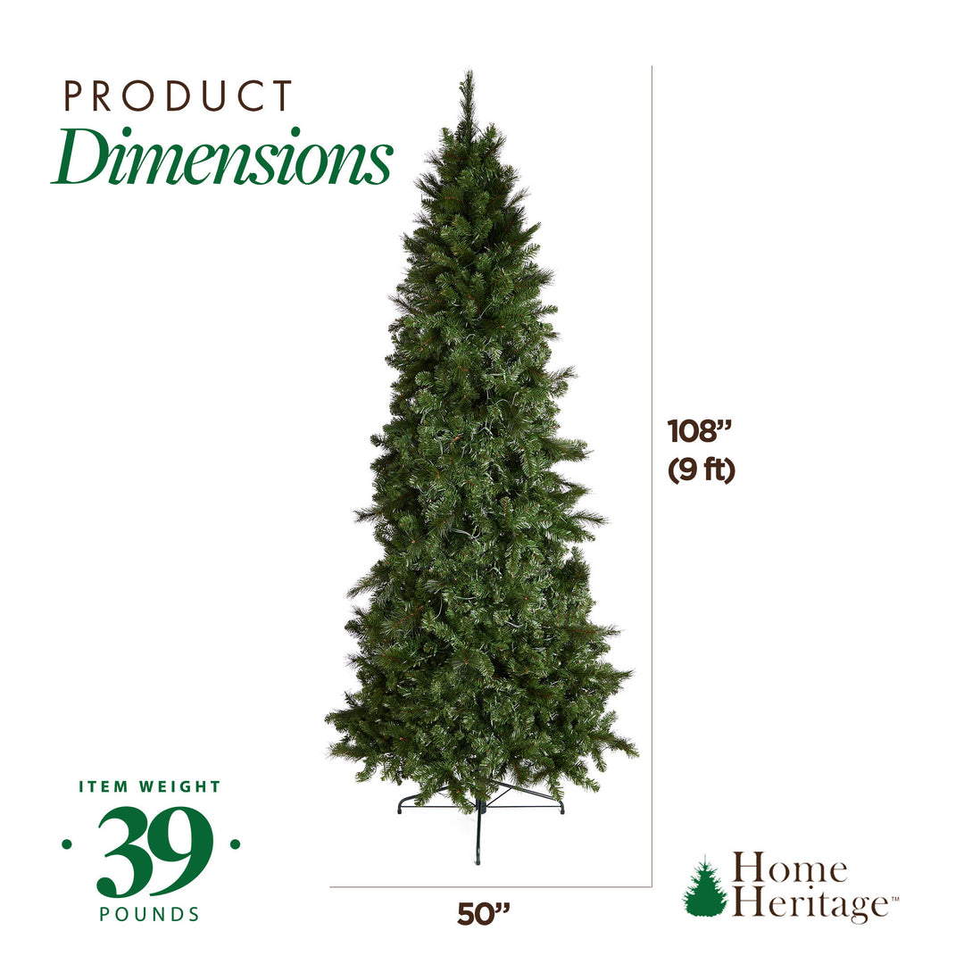 Home Heritage Cascade Quick Set 9 Foot 500 LED Pre-Lit Artificial Christmas Tree - VMInnovations