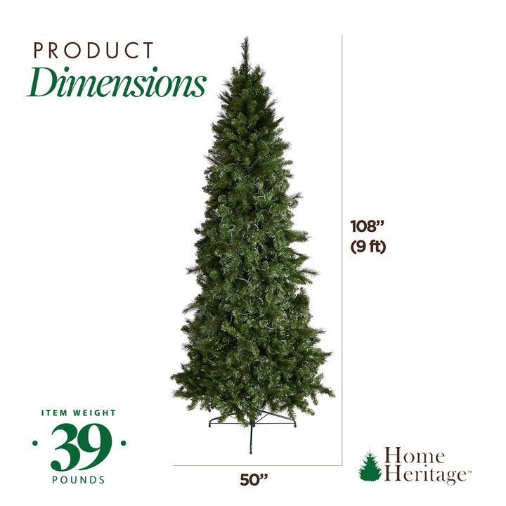 Home Heritage Cascade Quick Set 9 Foot 500 LED Pre-Lit Artificial Tree(Open Box)