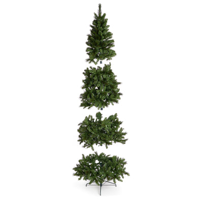 Home Heritage Pre-lit 60in Wreath + 9ft Artificial Cascade Pine Christmas Tree - VMInnovations