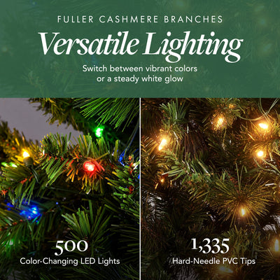 Home Heritage Cascade Quick Set 9 Foot 500 LED Pre-Lit Artificial Tree(Open Box) - VMInnovations