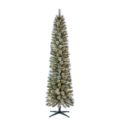 Home Heritage 7' Artificial Pencil Pine Slim Christmas Tree w/ Lights (Open Box)