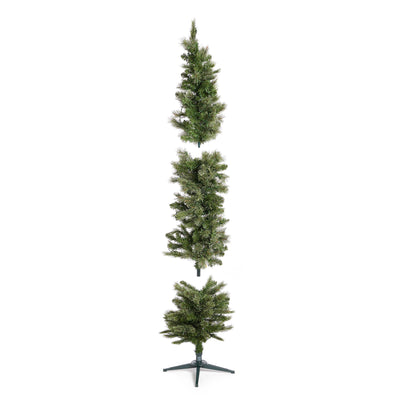 Home Heritage 7' Pine Artificial Christmas Tree, PreLit 350 Clear Lights(Used) - VMInnovations