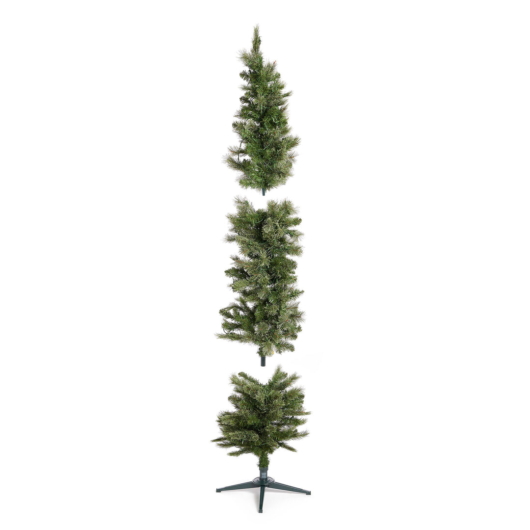 Home Heritage 7' Pine Artificial Christmas Tree, PreLit 350 Clear Lights(Used)