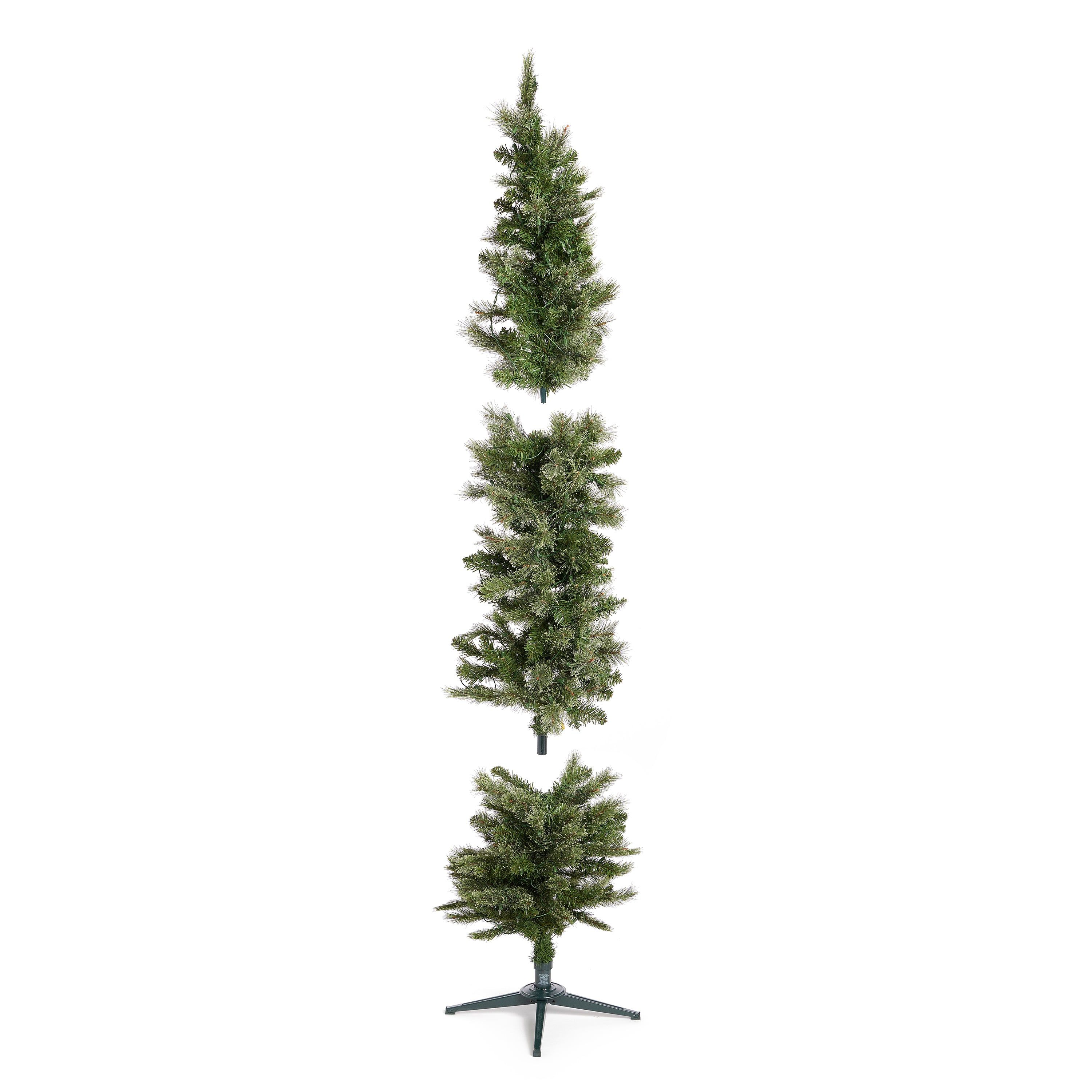 Home Heritage Stanley 7' Prelit Slim Pencil Artificial Holiday Tree, (2 Pack)