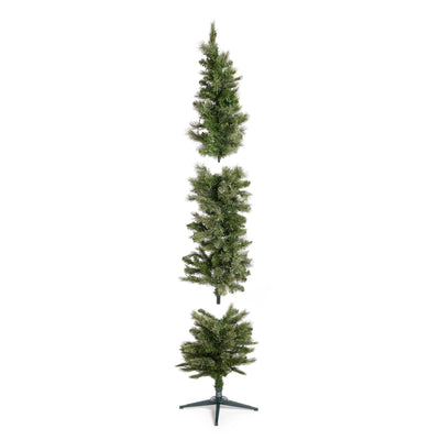 Home Heritage Stanley 7' Prelit Slim Pencil Artificial Holiday Tree, (2 Pack)