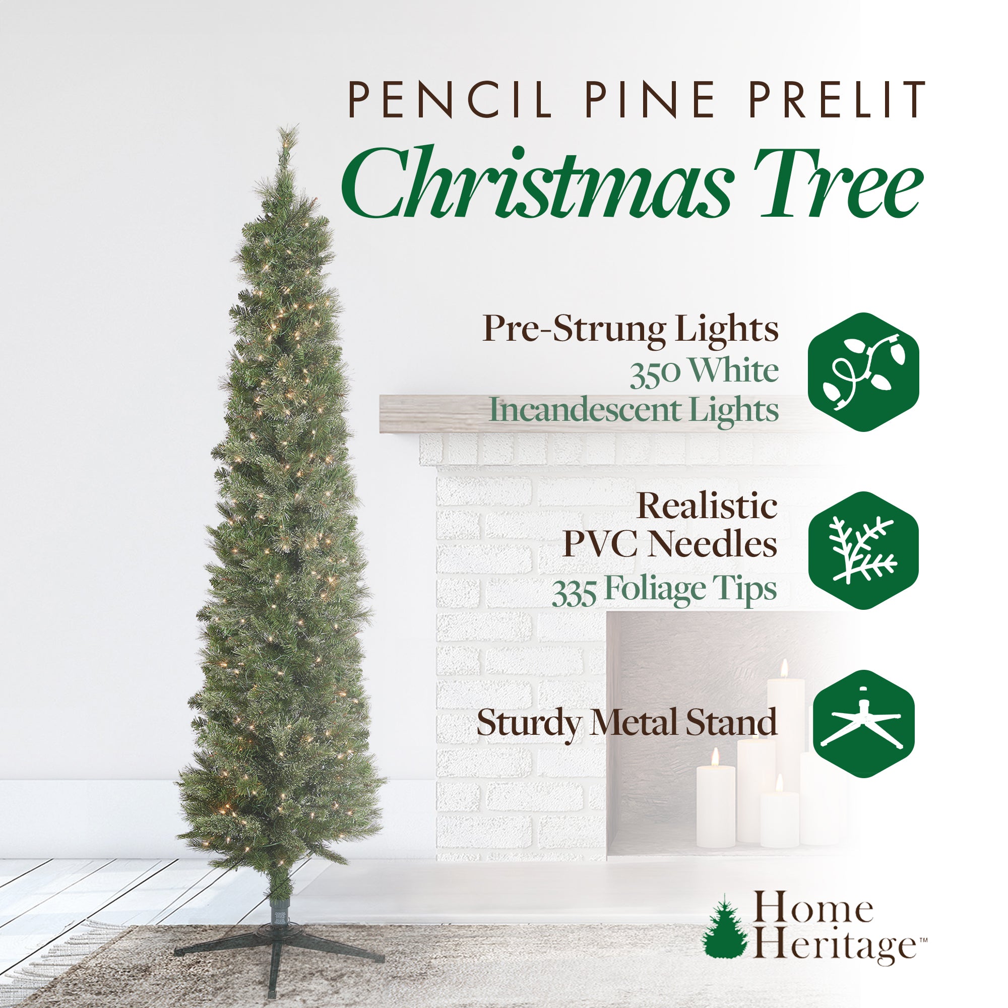 Home Heritage Stanley 7 Ft Slim Artificial Pre-Lit Christmas Tree (For Parts) - VMInnovations
