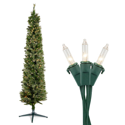 Home Heritage 7' Pine Artificial Christmas Tree, PreLit 350 Clear Lights(Used) - VMInnovations