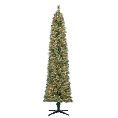 Home Heritage 7' Pine Artificial Christmas Tree, PreLit 350 Clear Lights(Used) - VMInnovations