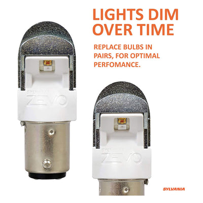 Sylvania Zevo 1157 Amber LED Bright Interior Exterior Mini Light Bulb, 2 Pack