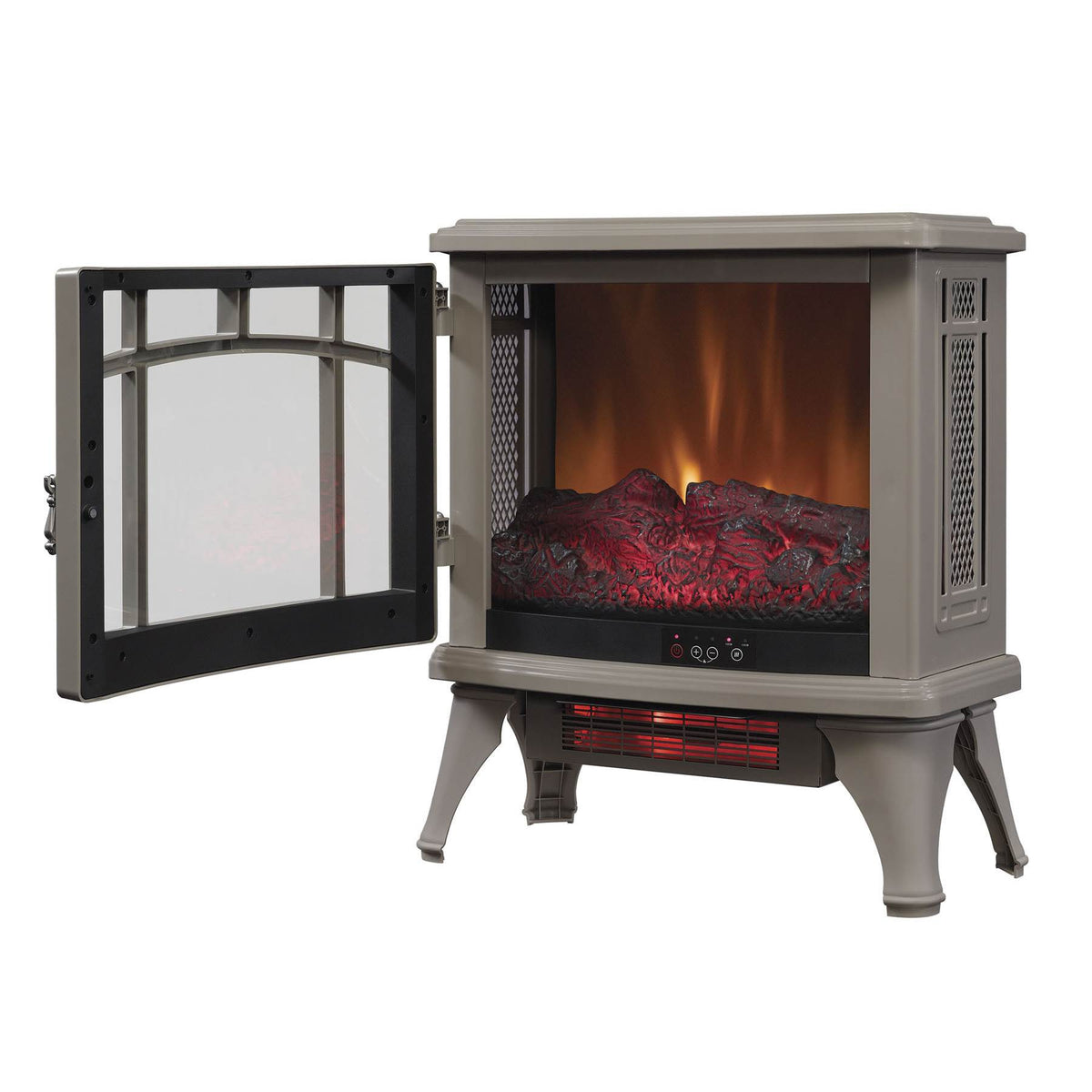 Duraflame Infrared Quartz Stove Heater with Flame Effect, French Gray (Open Box)
