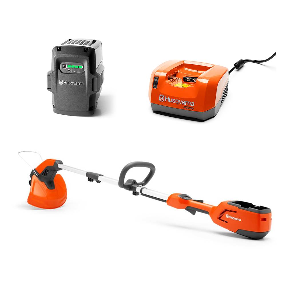 Husqvarna Edger Trimmer + 36-Volt 2.1 Ah Lithium-Ion Battery + Battery Charger