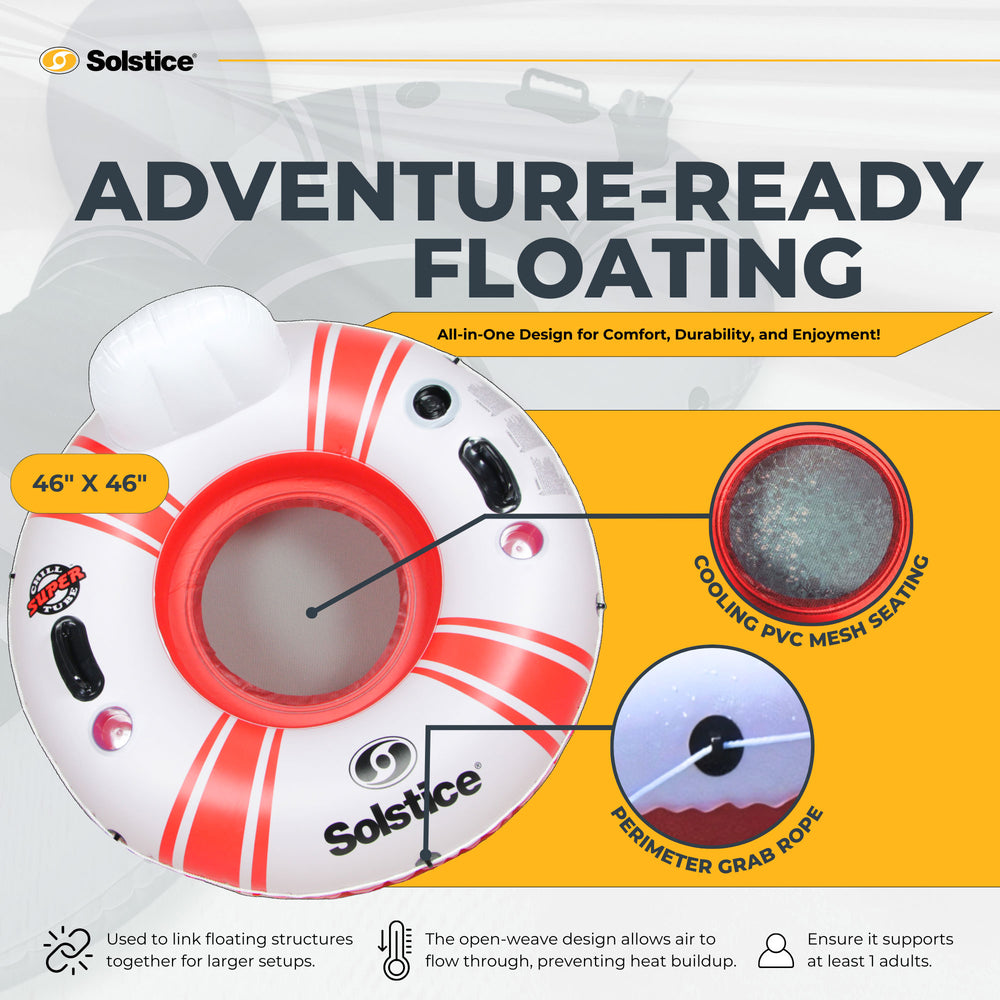 Swimline Super Chill Vinyl and Nylon Mesh Single Seat Swimming Pool Tube Float - VMInnovations