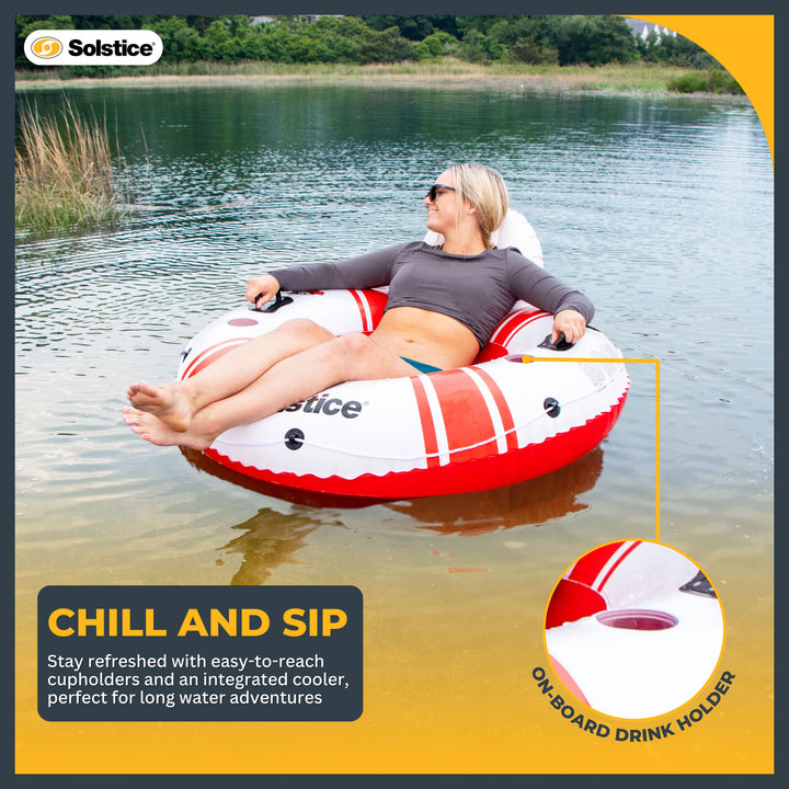 Swimline Super Chill Vinyl and Nylon Mesh Single Seat Swimming Pool Tube Float - VMInnovations