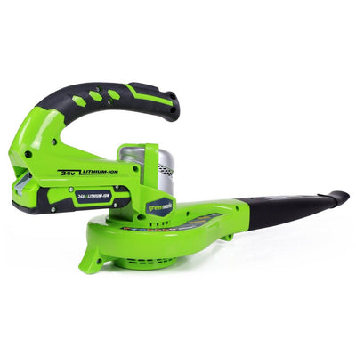 Greenworks Dual Speed Cordless 24V 130 MPH Leaf Blower w/ Battery (Open Box)