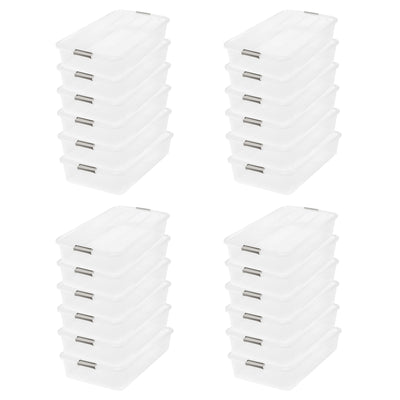IRIS USA 50qt Clear Plastic Underbed Latched Stack Storage Container (24 Pack) - VMInnovations