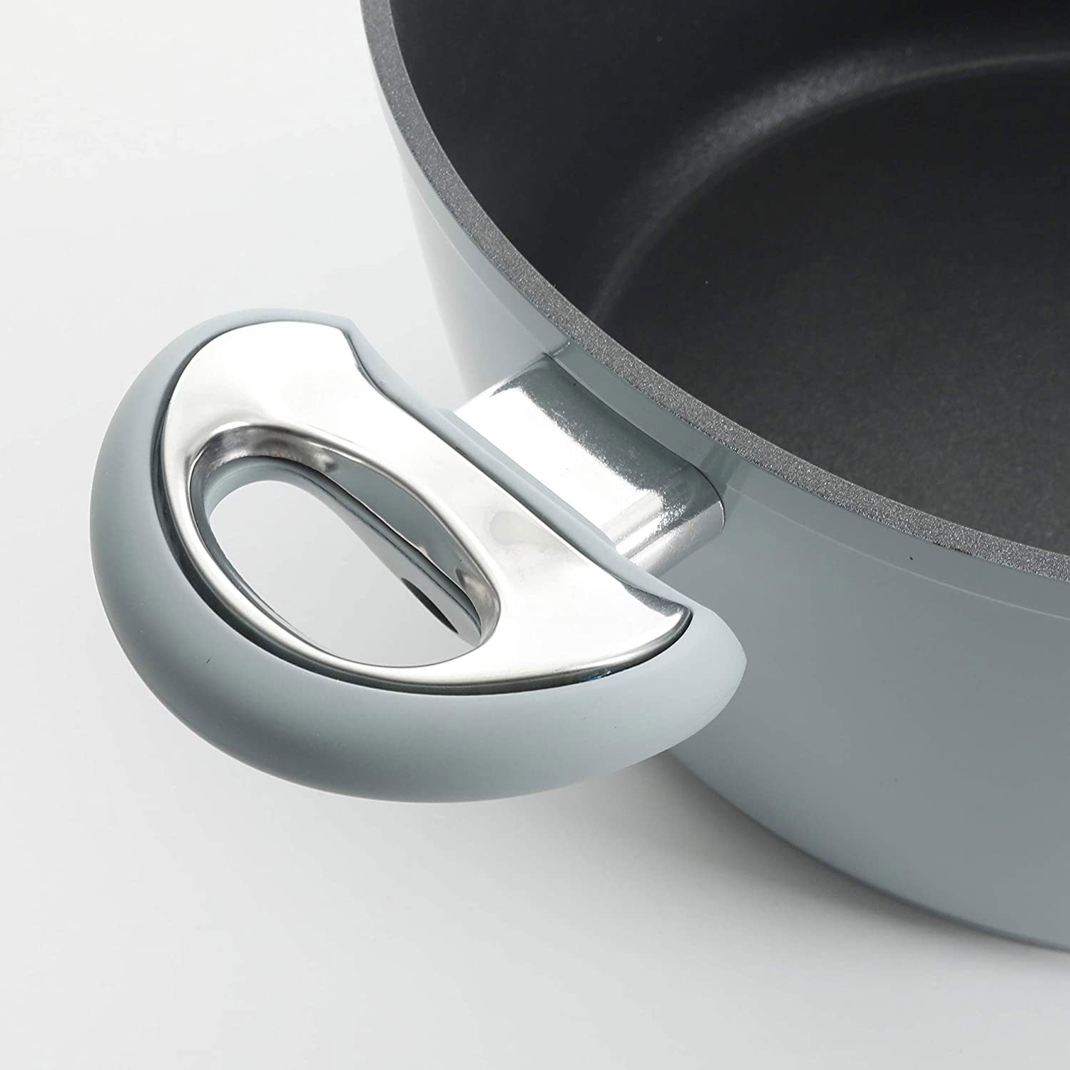 Oster 12 Piece Aluminum Non Stick Home Frying Pot & Pan Cookware Set, Dusty Blue