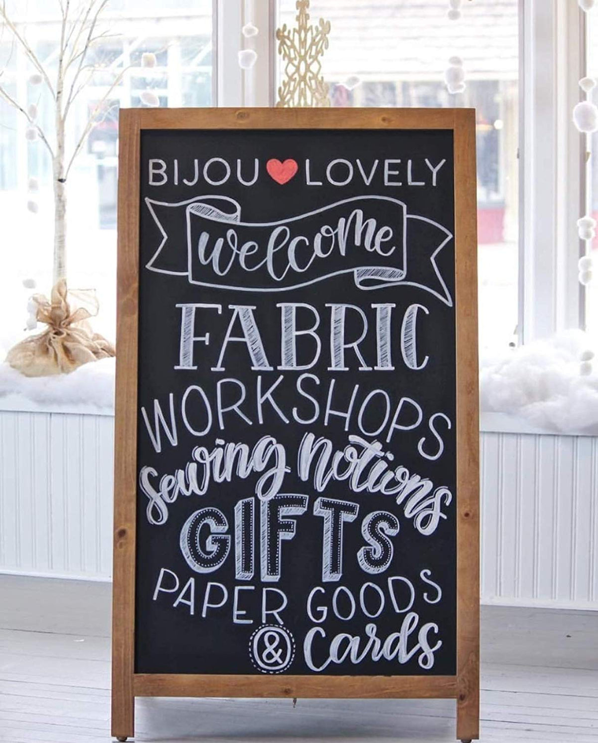 VersaChalk A-Frame Rustic Wood Indoor Outdoor Free-Standing Chalkboard(Open Box)