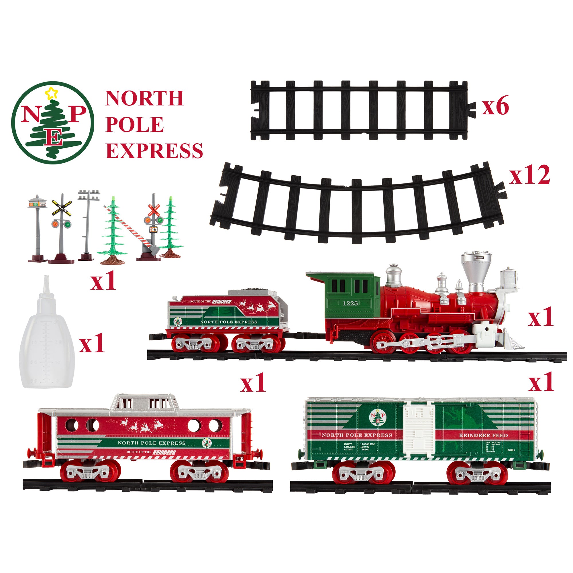Lionel Trains North Pole Express Holiday Train 29 Piece Set with Smoke Effect - VMInnovations