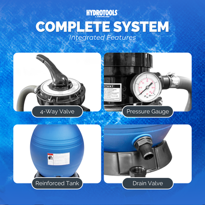 HYDROTOOLS by Swimline 12" Sand Filter w/ Stand 1900 GPH 42lb Capacity(Open Box)